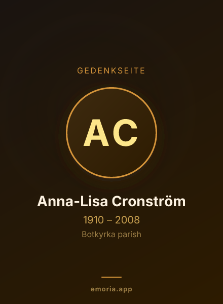 Gedenkportrait von Anna-Lisa Cronström
