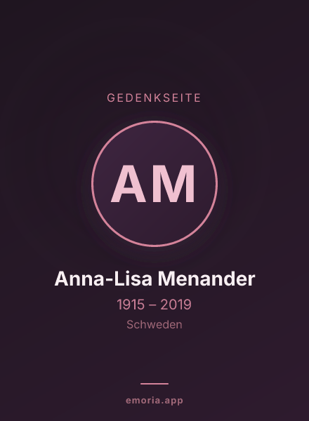 Gedenkportrait von Anna-Lisa Menander