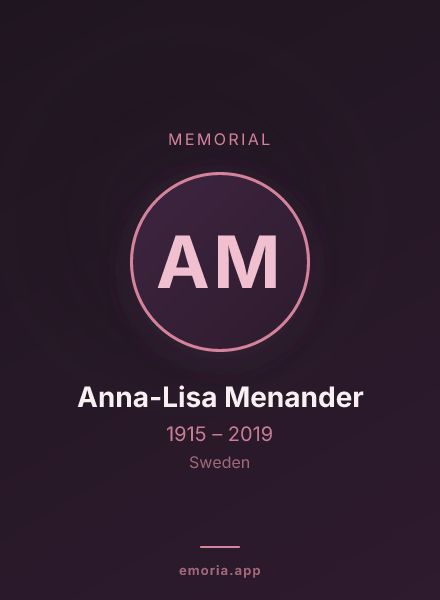 Memorial portrait of Anna-Lisa Menander