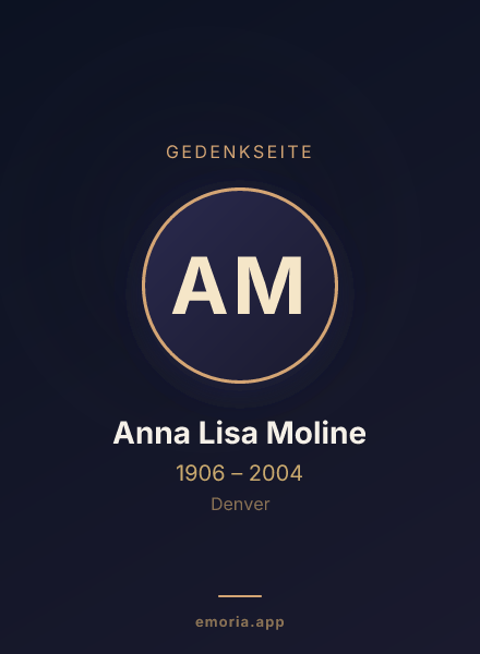 Gedenkportrait von Anna Lisa Moline
