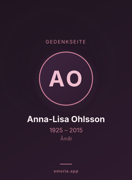 Gedenkportrait von Anna-Lisa Ohlsson