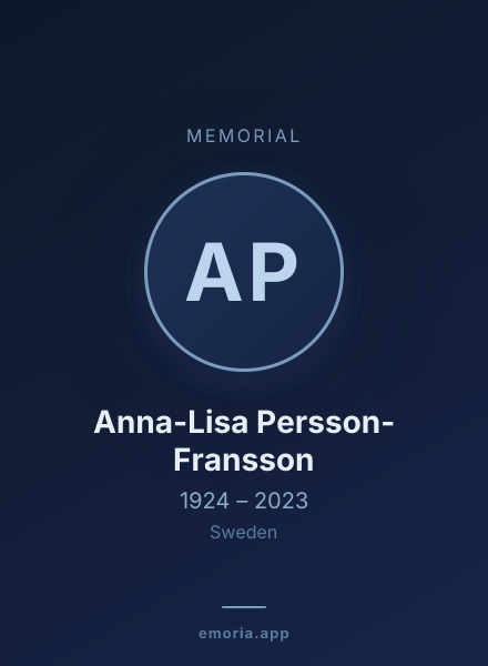 Memorial portrait of Anna-Lisa Persson-Fransson
