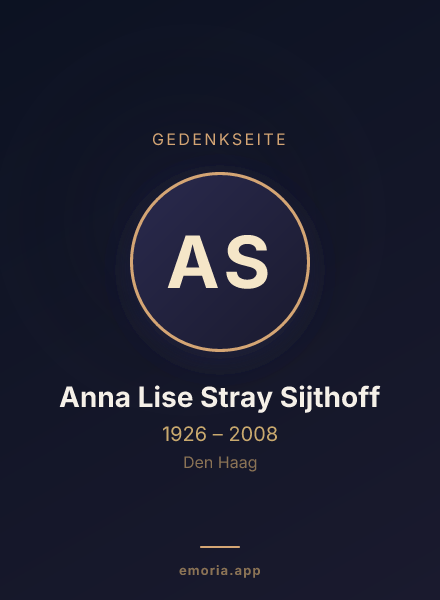Gedenkportrait von Anna Lise Stray Sijthoff