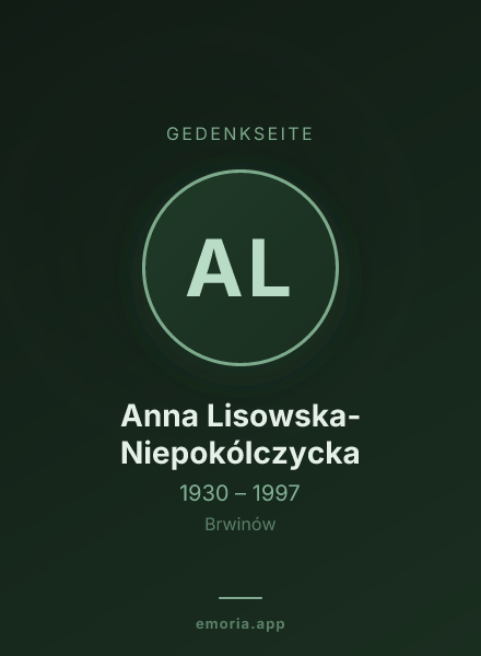 Gedenkportrait von Anna Lisowska-Niepokólczycka