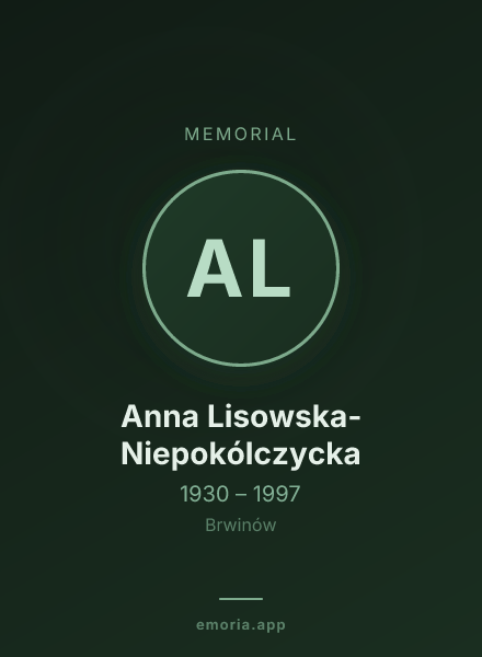 Memorial portrait of Anna Lisowska-Niepokólczycka