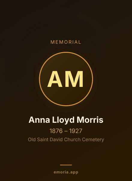 Memorial portrait of Anna Lloyd Morris