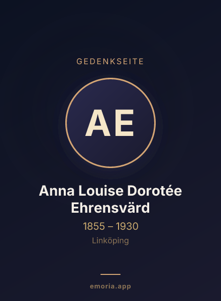 Gedenkportrait von Anna Louise Dorotée Ehrensvärd