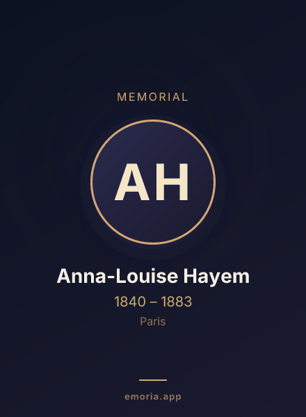 Memorial portrait of Anna-Louise Hayem