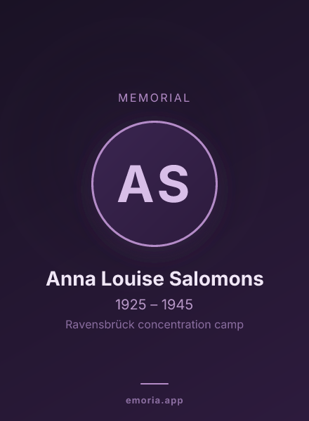 Memorial portrait of Anna Louise Salomons