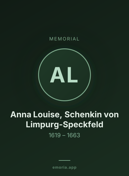 Memorial portrait of Anna Louise, Schenkin von Limpurg-Speckfeld