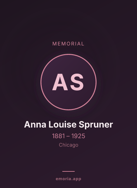 Memorial portrait of Anna Louise Spruner