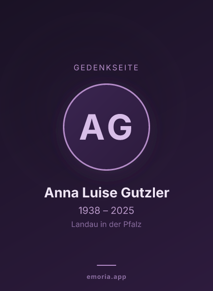 Gedenkportrait von Anna Luise Gutzler
