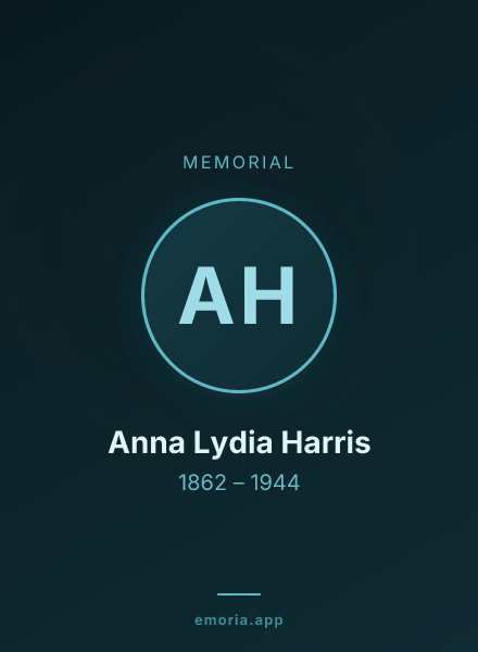 Memorial portrait of Anna Lydia Harris