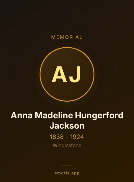 Memorial portrait of Anna Madeline Hungerford Jackson
