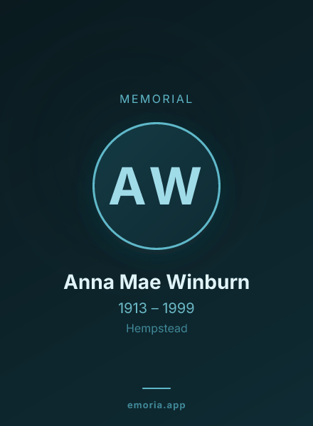 Memorial portrait of Anna Mae Winburn