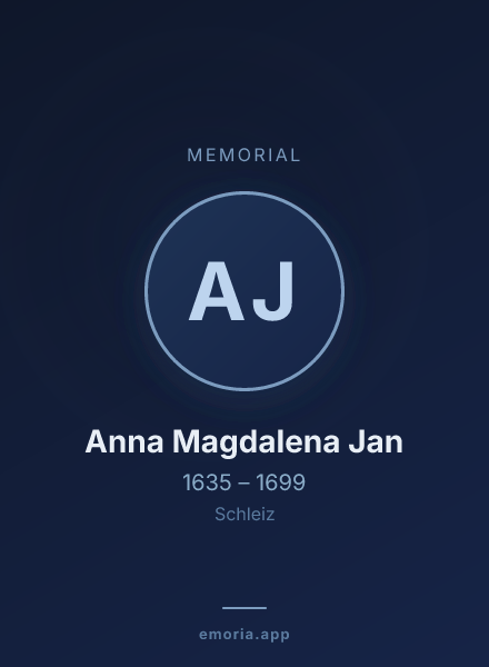 Memorial portrait of Anna Magdalena Jan