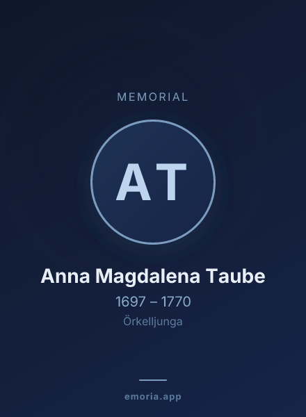 Memorial portrait of Anna Magdalena Taube