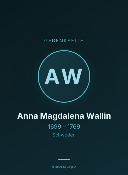 Gedenkportrait von Anna Magdalena Wallin