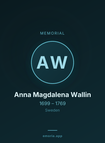 Memorial portrait of Anna Magdalena Wallin