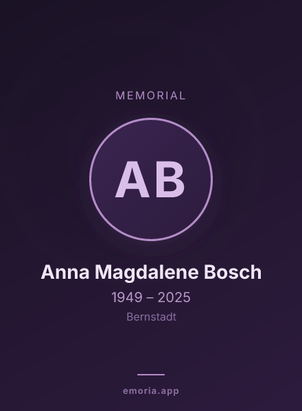 Memorial portrait of Anna Magdalene Bosch