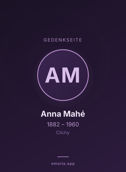 Gedenkportrait von Anna Mahé