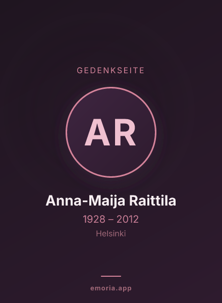 Gedenkportrait von Anna-Maija Raittila