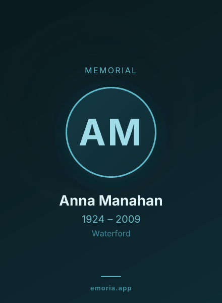 Memorial portrait of Anna Manahan