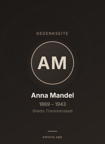 Gedenkportrait von Anna Mandel