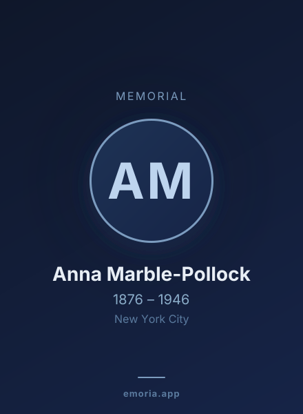 Memorial portrait of Anna Marble-Pollock