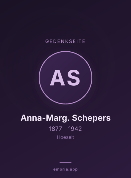 Gedenkportrait von Anna-Marg. Schepers