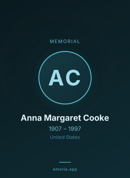 Memorial portrait of Anna Margaret Cooke