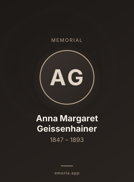 Memorial portrait of Anna Margaret Geissenhainer