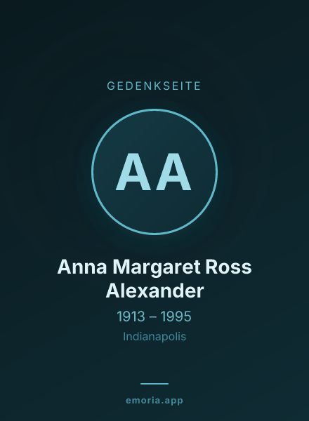 Gedenkportrait von Anna Margaret Ross Alexander