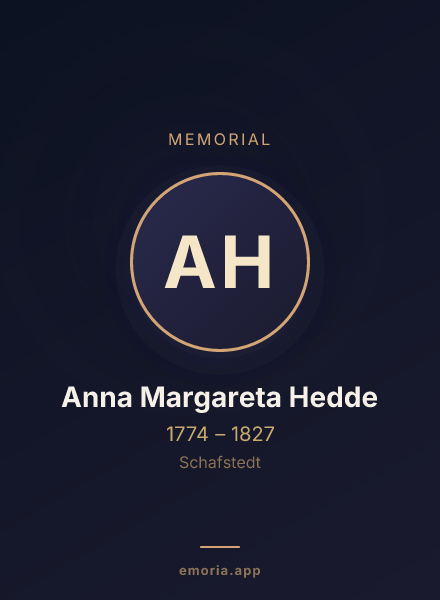 Memorial portrait of Anna Margareta Hedde