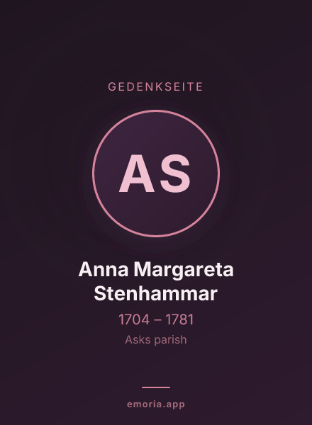 Gedenkportrait von Anna Margareta Stenhammar