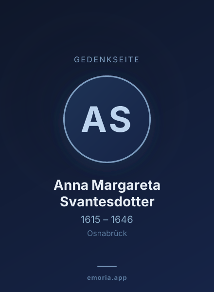 Gedenkportrait von Anna Margareta Svantesdotter