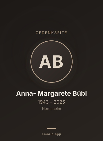 Gedenkportrait von Anna- Margarete Bübl