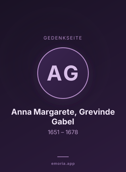 Gedenkportrait von Anna Margarete, Grevinde Gabel