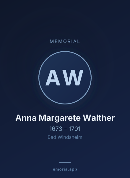 Memorial portrait of Anna Margarete Walther