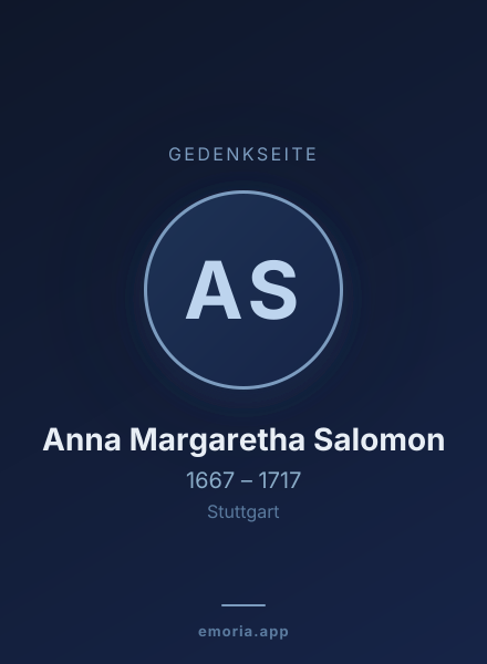 Gedenkportrait von Anna Margaretha Salomon