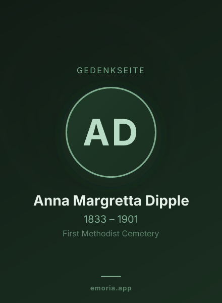 Gedenkportrait von Anna Margretta Dipple