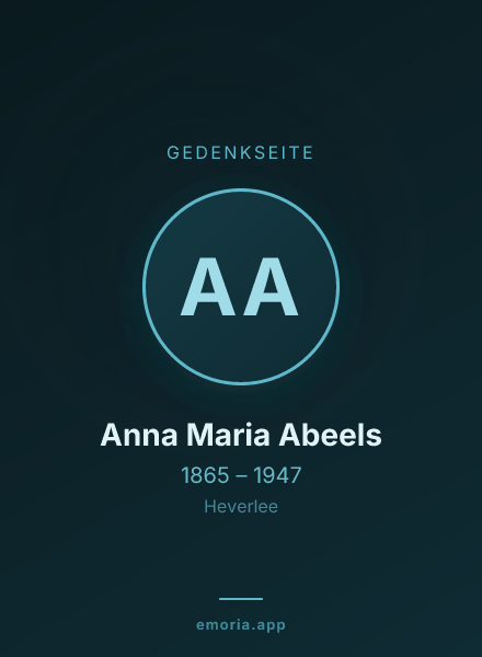 Gedenkportrait von Anna Maria Abeels