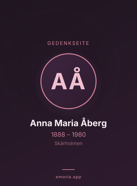 Gedenkportrait von Anna Maria Åberg