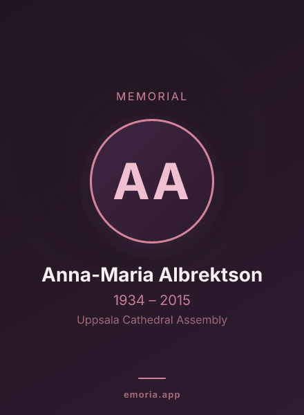 Memorial portrait of Anna-Maria Albrektson