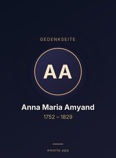 Gedenkportrait von Anna Maria Amyand