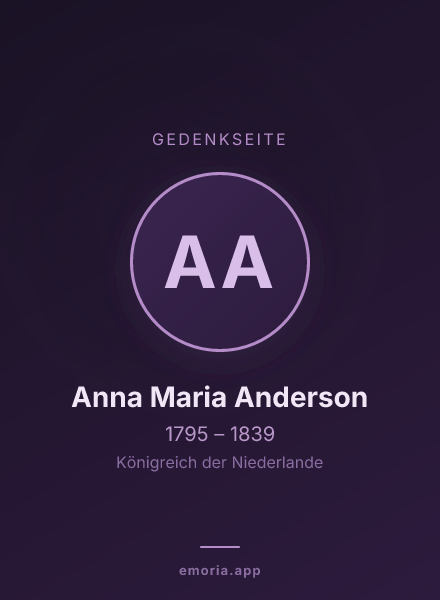 Gedenkportrait von Anna Maria Anderson