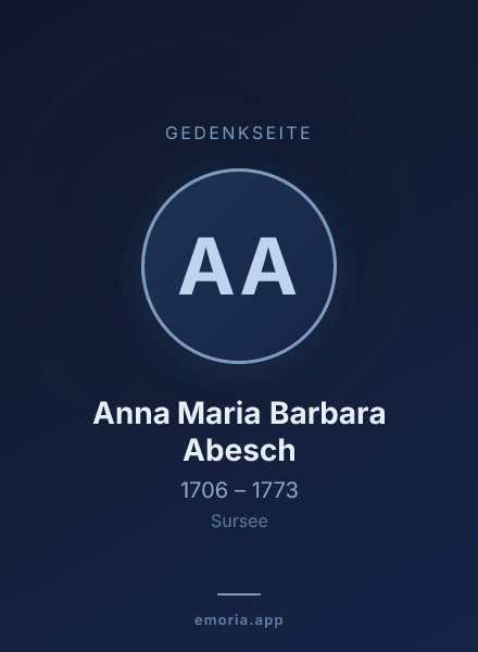 Gedenkportrait von Anna Maria Barbara Abesch