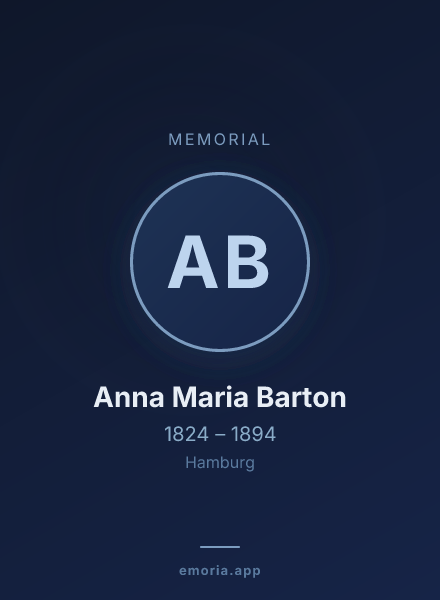 Memorial portrait of Anna Maria Barton