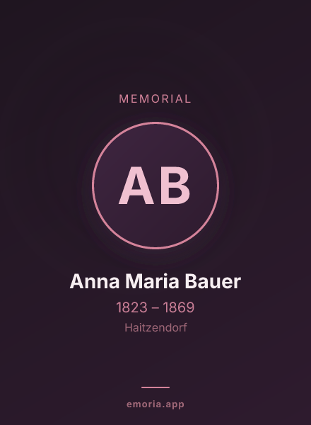 Memorial portrait of Anna Maria Bauer