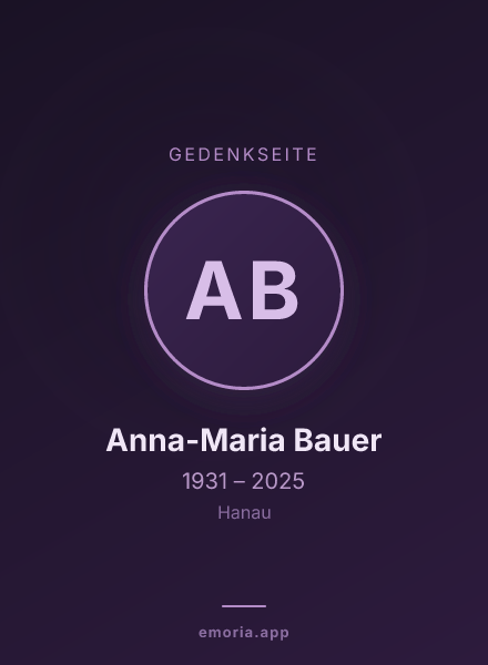 Gedenkportrait von Anna-Maria Bauer